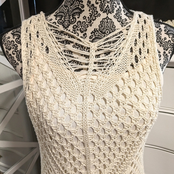 Boho Crochet dress (lined), Large ,EUC - Picture 3 of 12